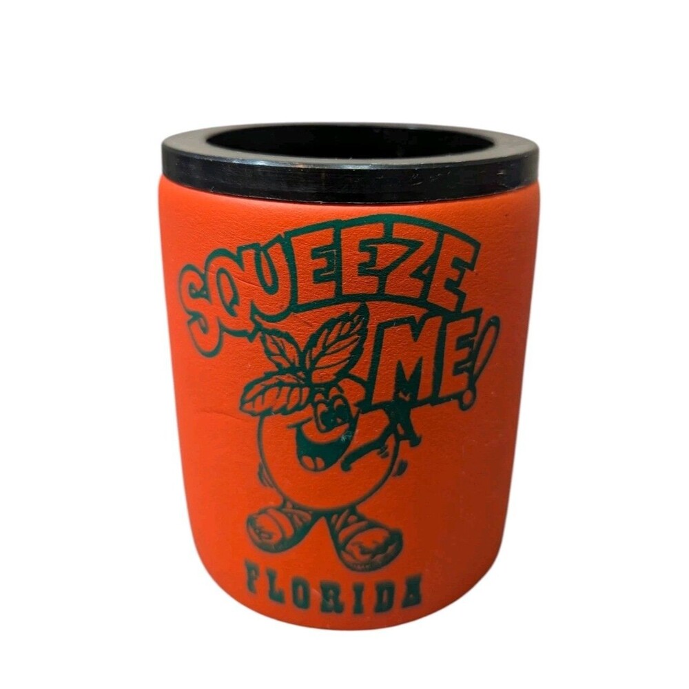 Vintage Florida "Squeeze Me" Can Holder Koozie Insulated Coozie Made In USA